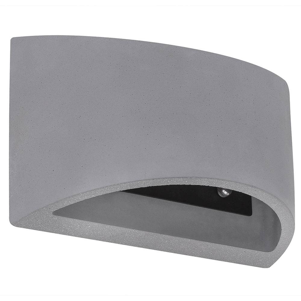 Wandlampe Innen Modern Flur Up and Down Lampe Beton Wandleuchte Treppenhaus Innen, abgerundeter Betonschirm Lichteffekt, 1x G9, BxH 20x12