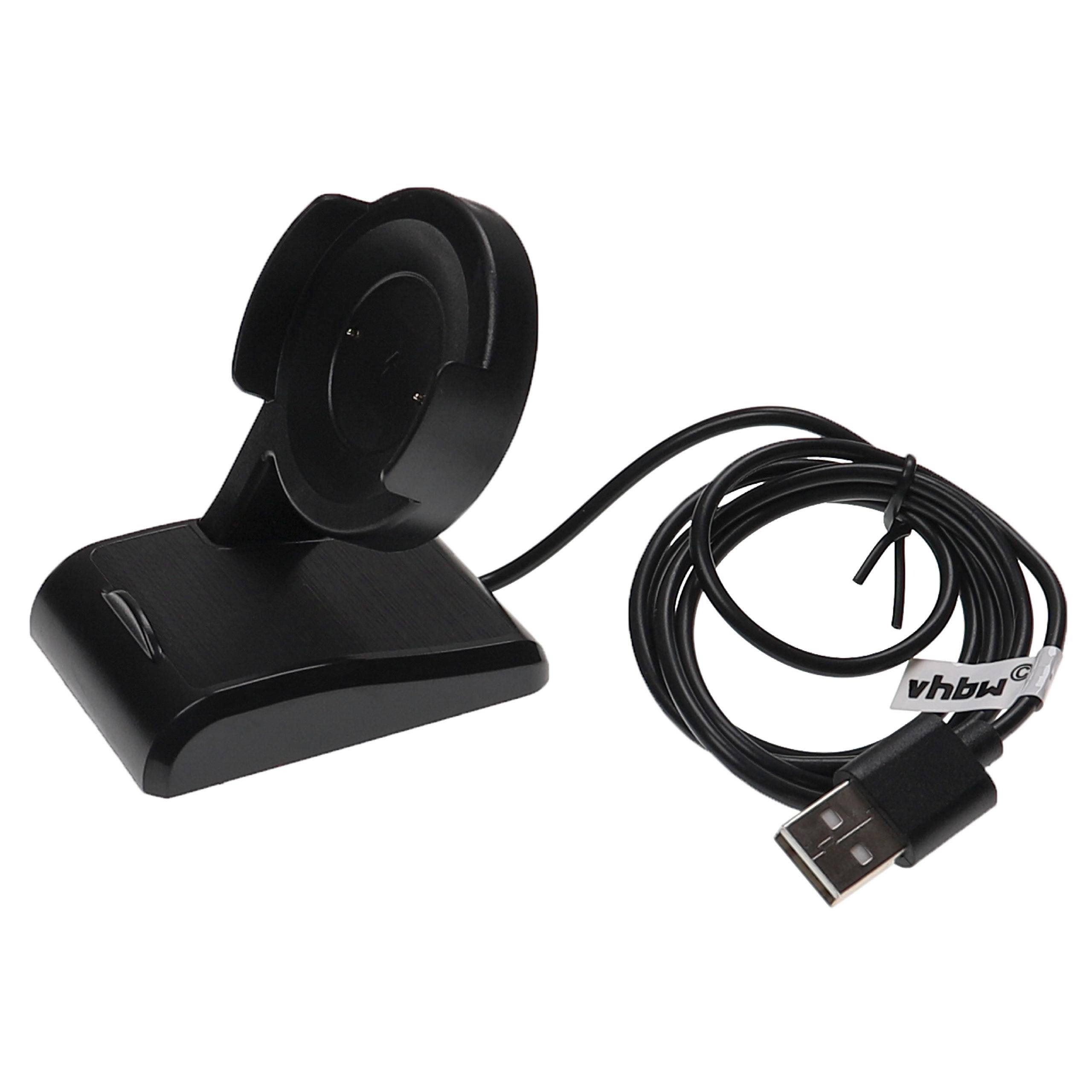 vhbw Ladekabel kompatibel mit Xiaomi Mi Watch Color Smartwatch, Fitnesstracker - Ladestation, Ersatzkabel, Schwarz