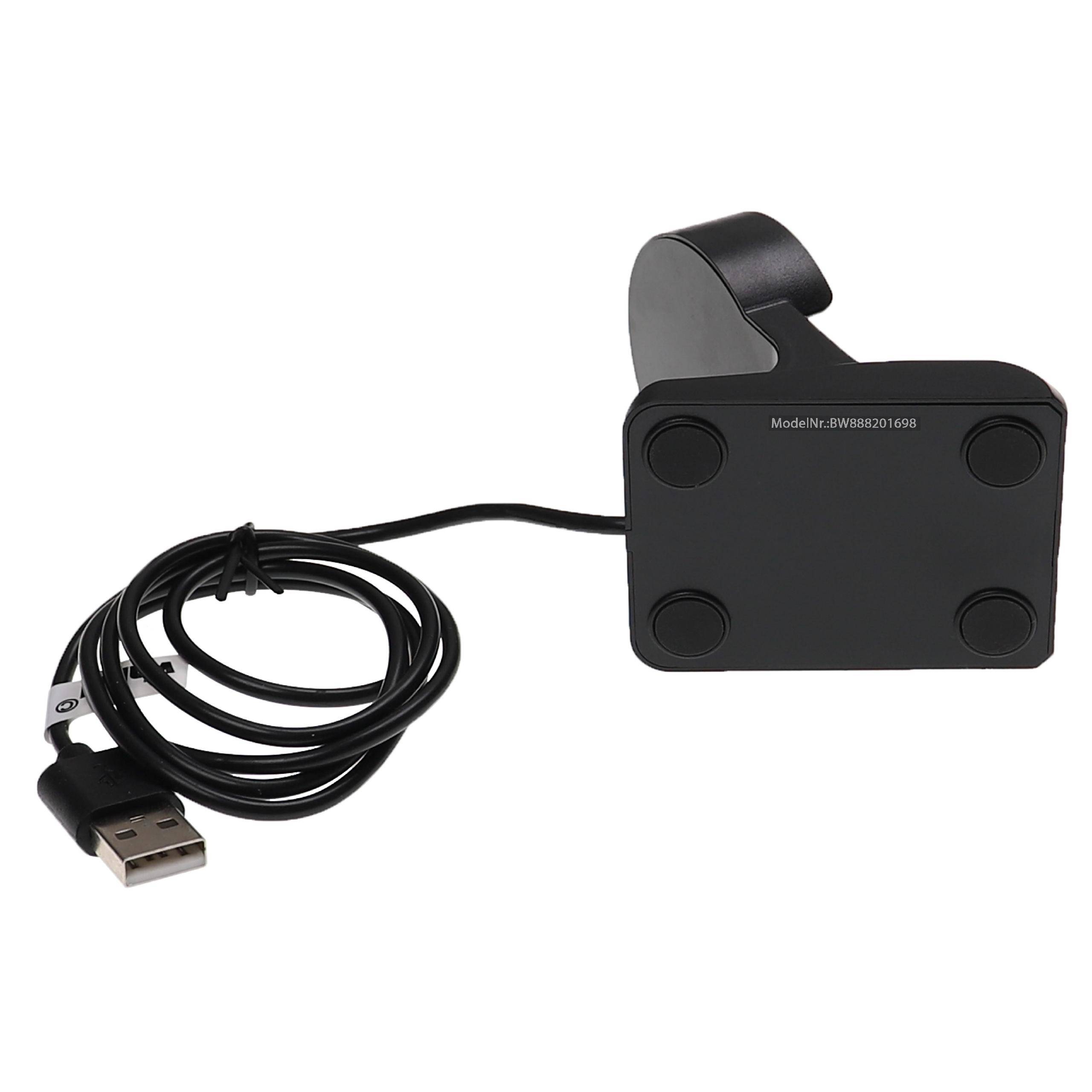vhbw Ladekabel kompatibel mit Xiaomi Mi Watch Color Smartwatch, Fitnesstracker - Ladestation, Ersatzkabel, Schwarz