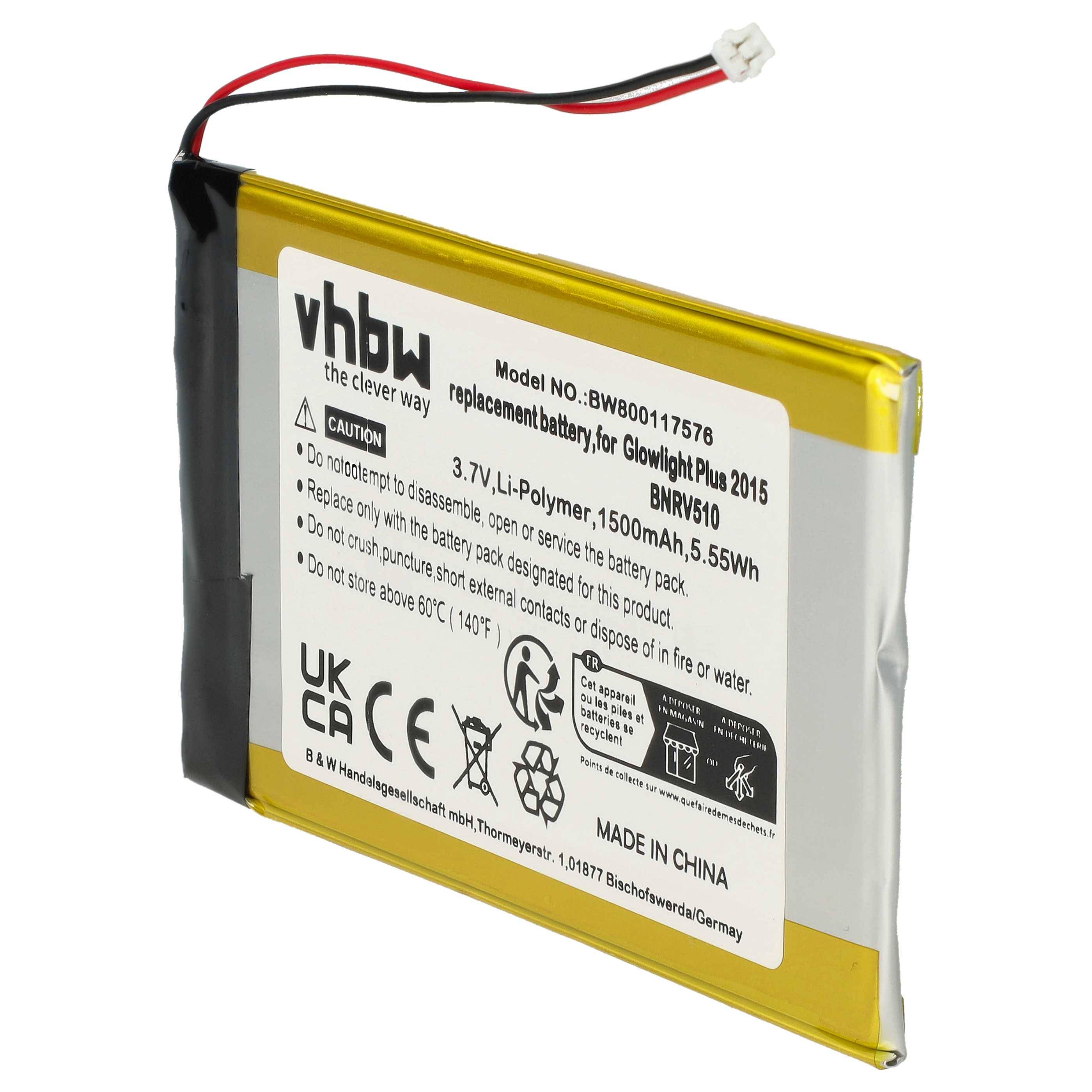vhbw Akku kompatibel mit Kobo Glo HD | eBook Reader (1500 mAh, 3,7 V, Li-Polymer)