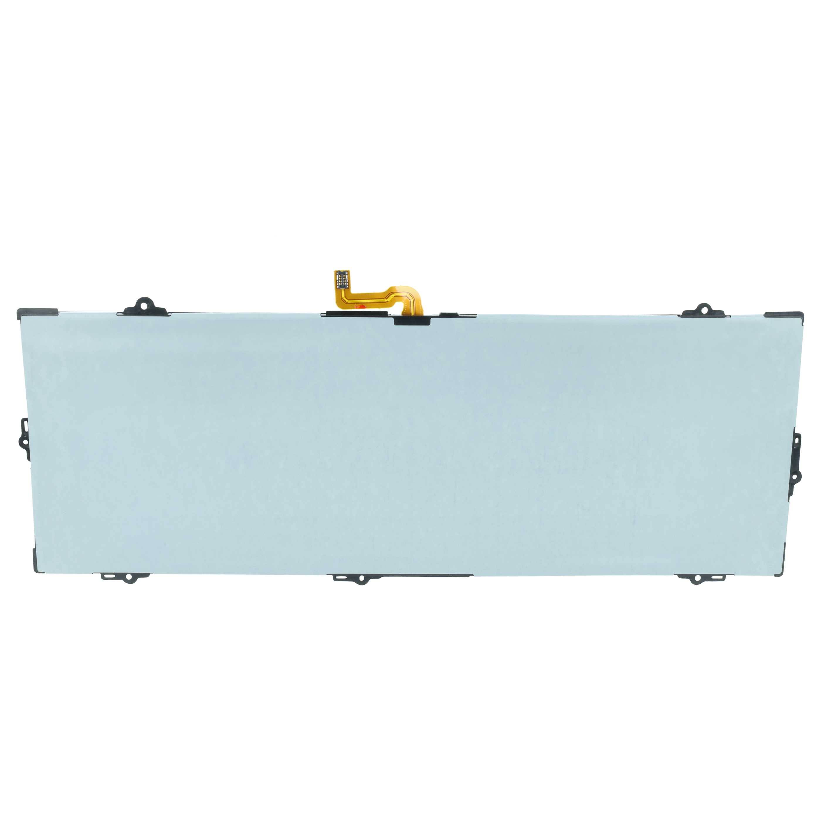 Ein schlankes hellblaues rechteckiges elektronisches Bauteil mit einem kleinen gelben Bandanschluss oben, gezeigt auf weißem Hintergrund.
