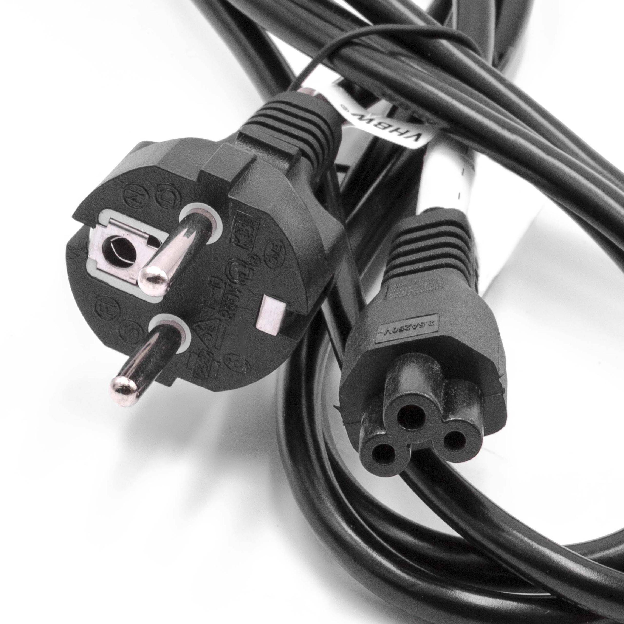 vhbw 5x Netzkabel Schutzkontaktstecker kompatibel mit Vorwerk Kobold VR300, VR100, VR200 - C5 Micky Mouse Kleeblatt Buchse, 2 m