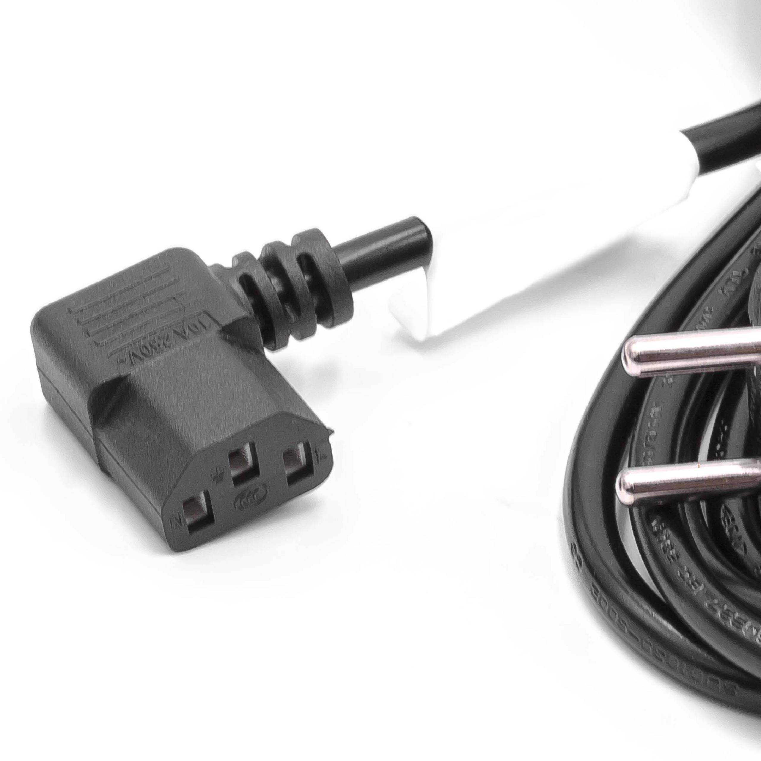 vhbw 5x Netzkabel für Kaltgeräte Schutzkontaktstecker C13 Buchse | 3m gewinkelt für PC Monitor Computer Drucker usw.