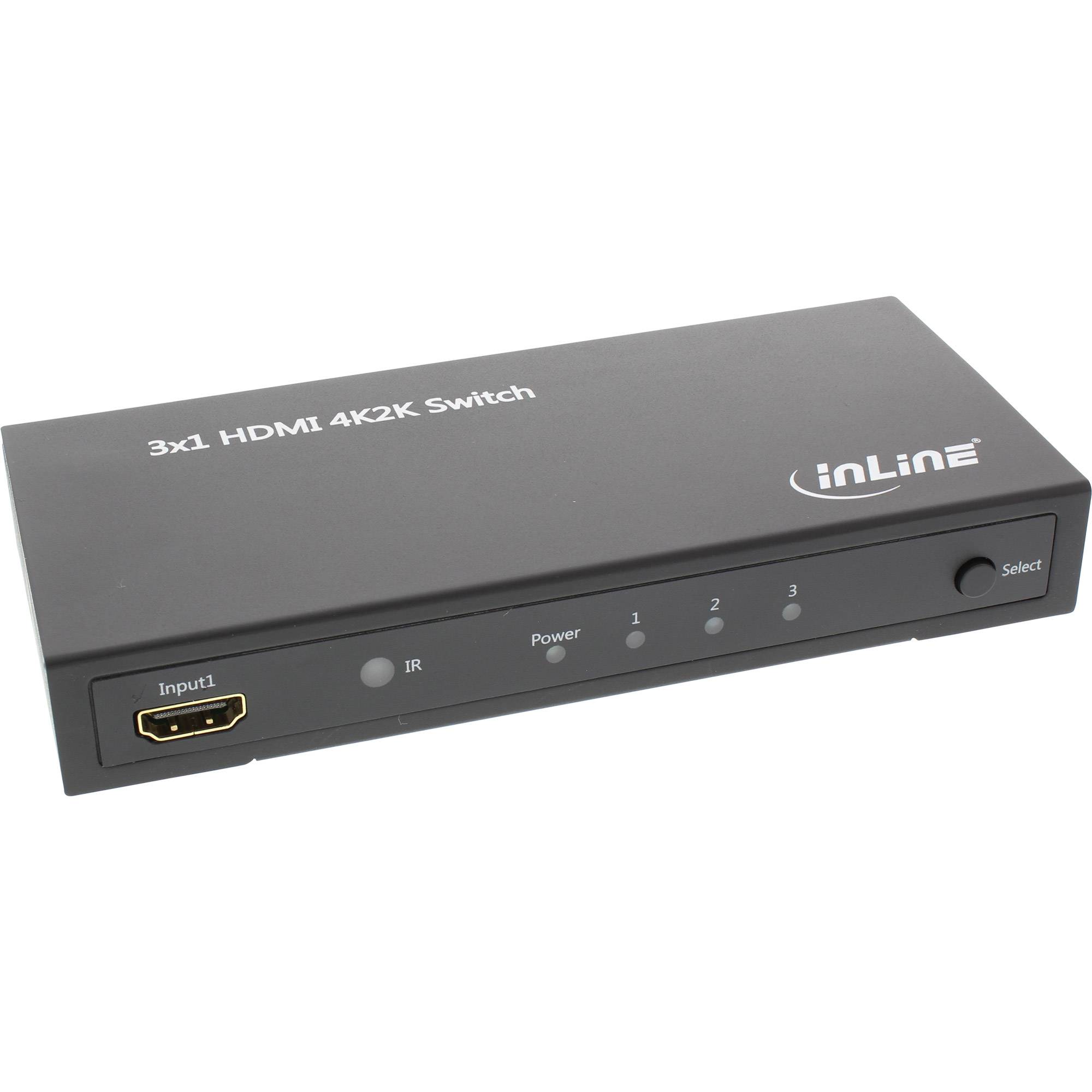 INLINE - HDMI Switch / Umschalter - 3 Eingänge auf 1 Ausgang - 4K2K - 3D - HD Audio