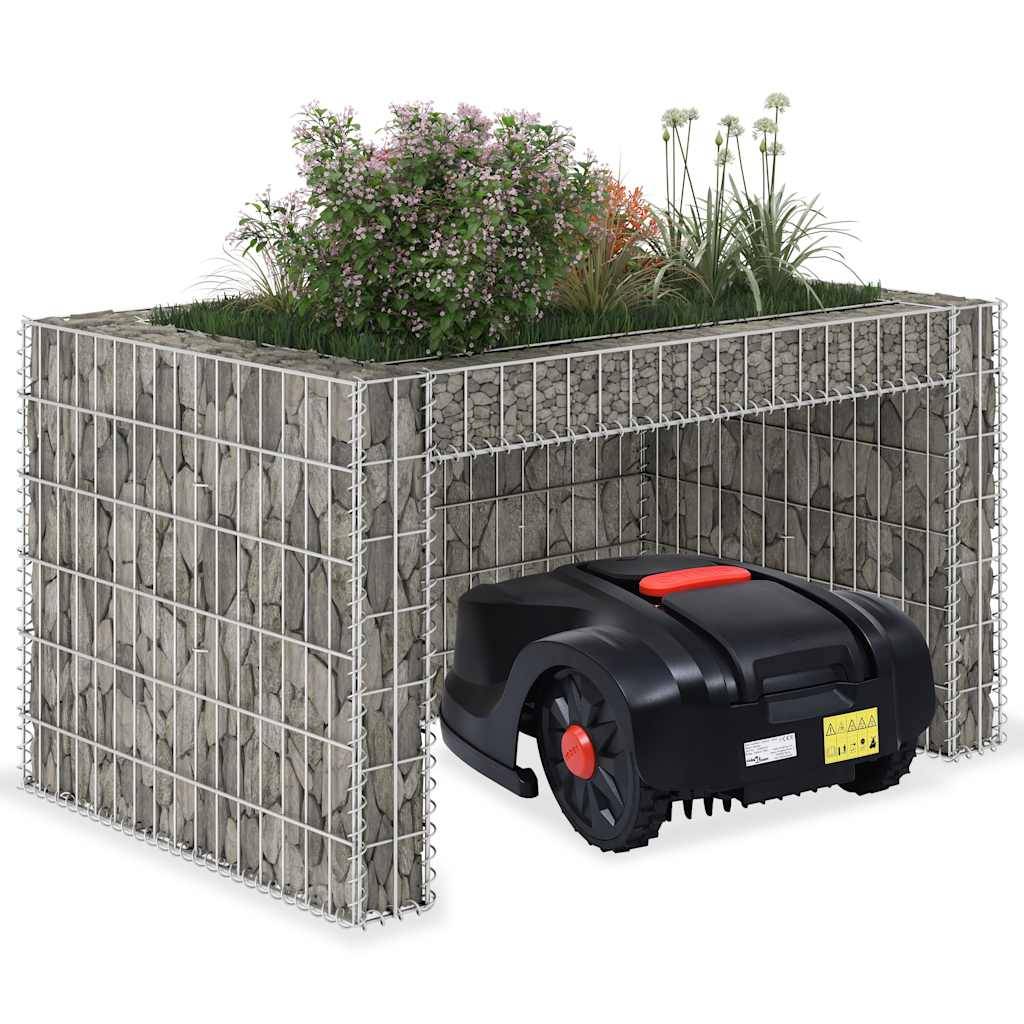 vidaXL Rasenmäher-Garage mit Hochbeet 110x80x60 cm Stahldraht