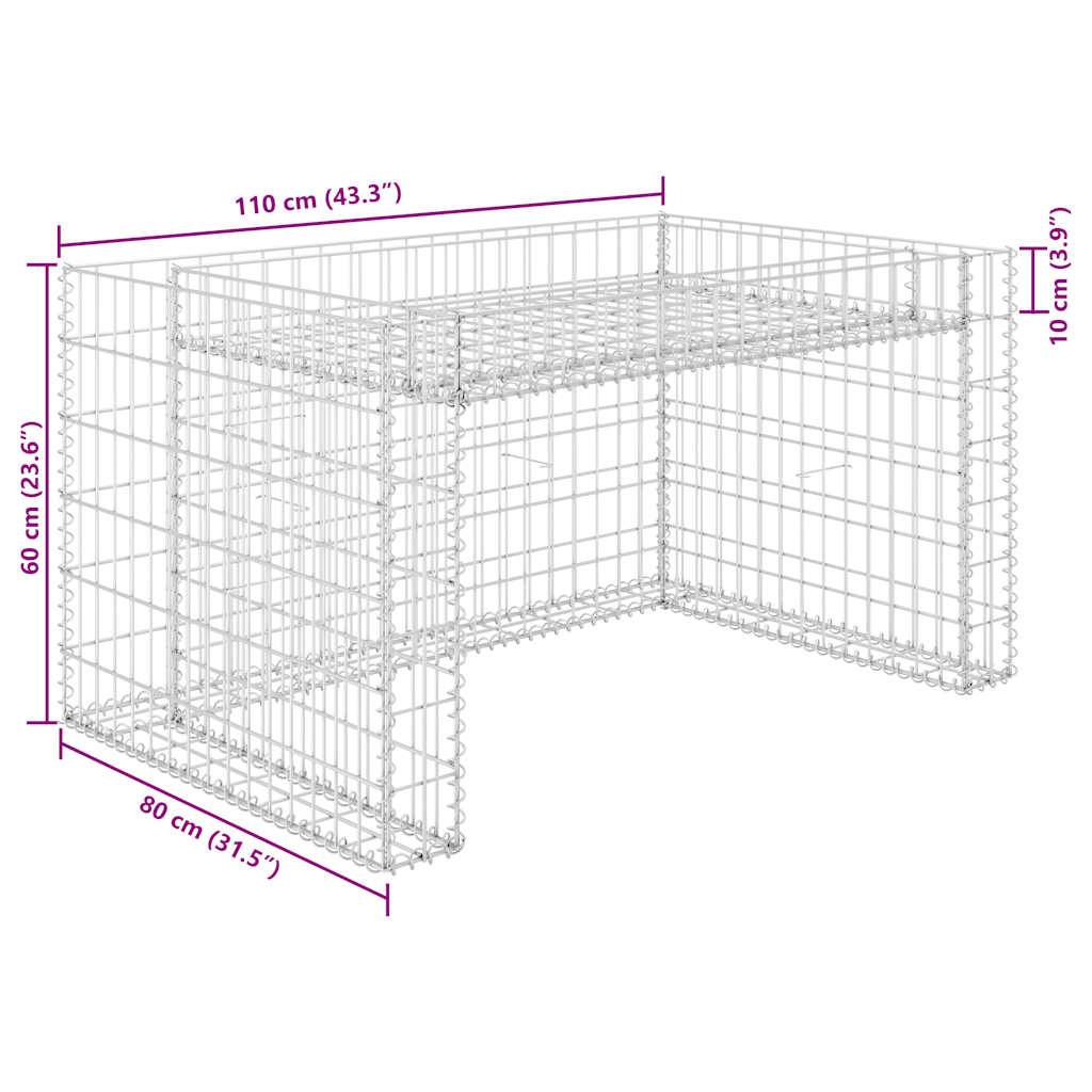 vidaXL Rasenmäher-Garage mit Hochbeet 110x80x60 cm Stahldraht
