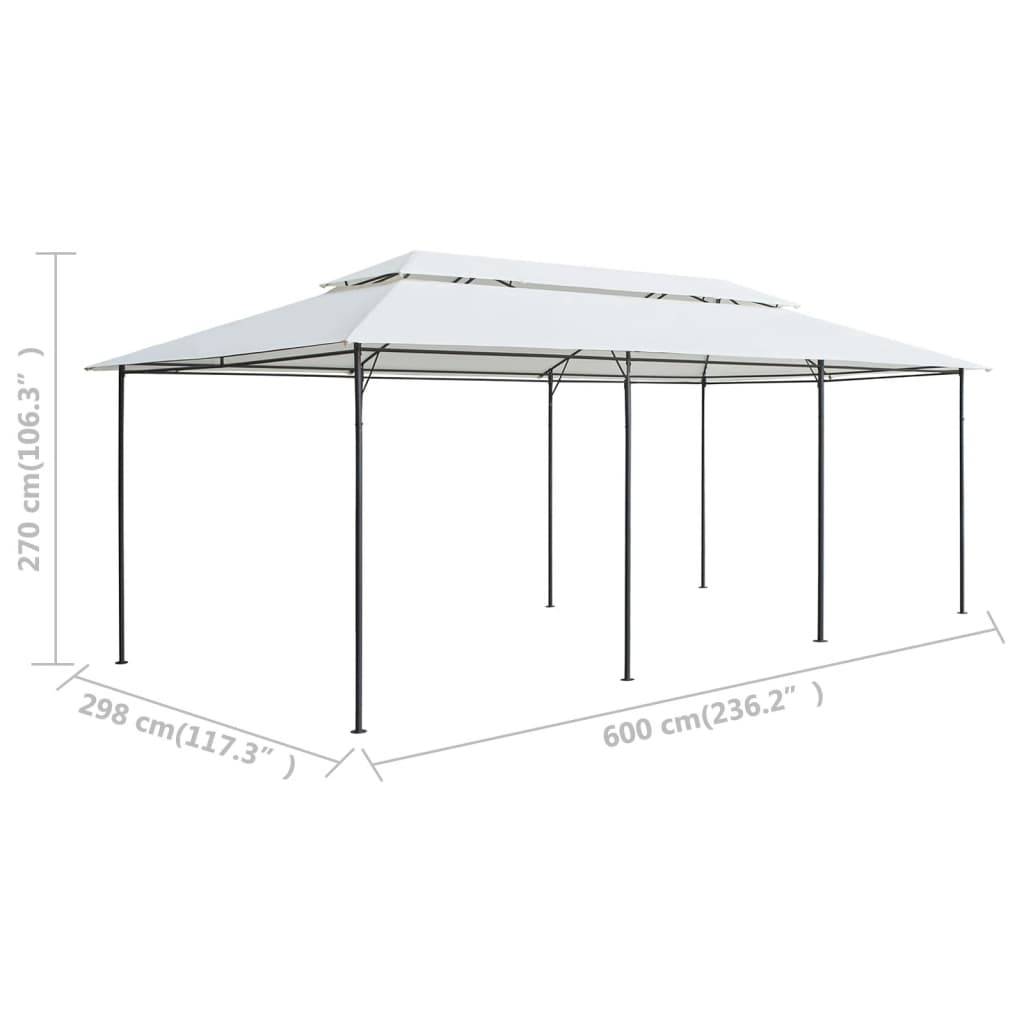 vidaXL Pavillon 600x298x270 cm Weiß 180g/m²