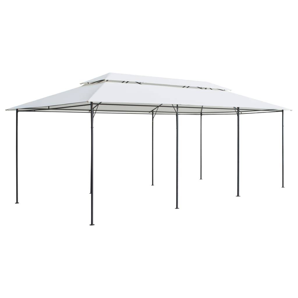 vidaXL Pavillon mit Vorhängen 600x298x270 cm Weiß 180g/m²
