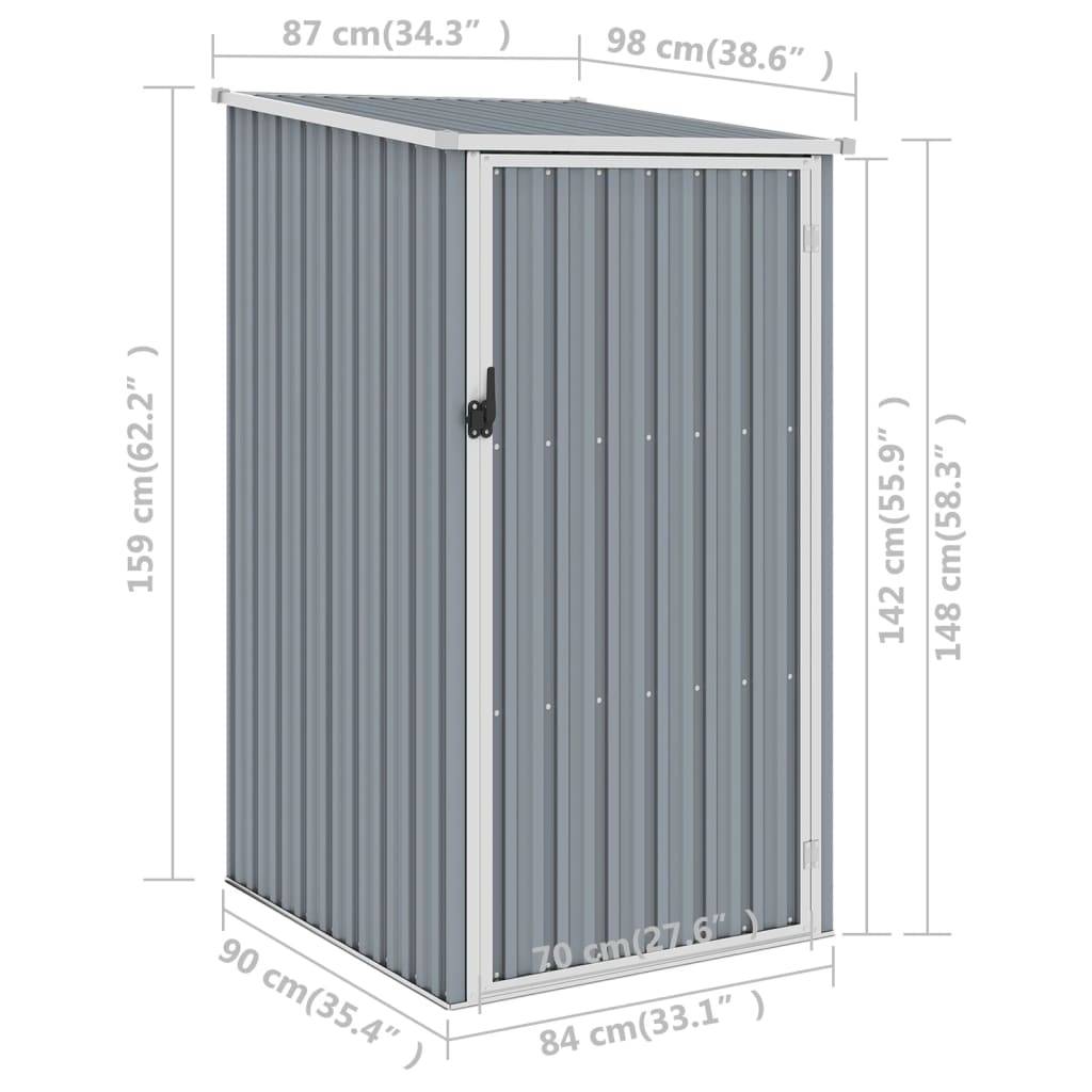 vidaXL Gerätehaus Grau 87x98x159 cm Verzinkter Stahl
