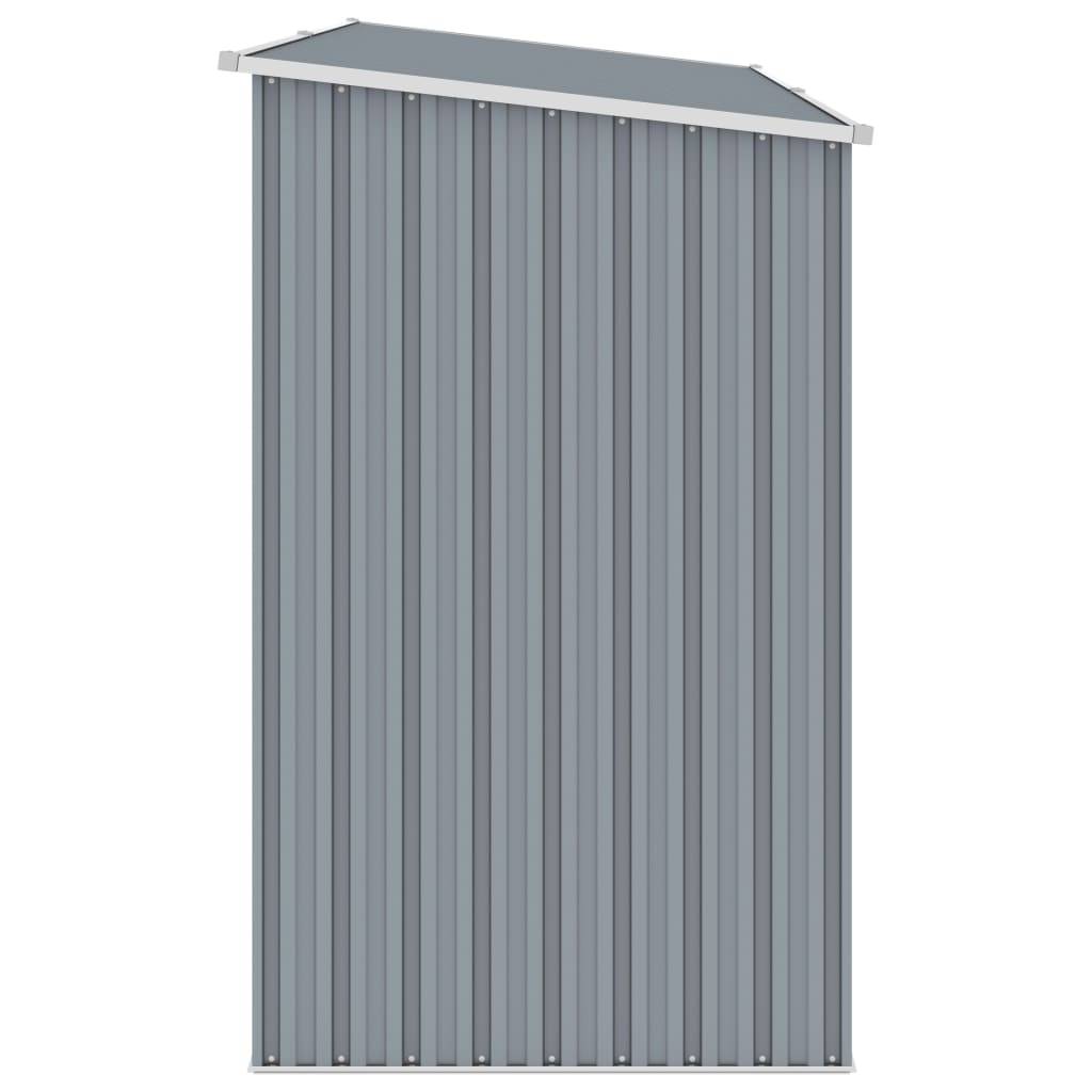 vidaXL Garten Brennholzlager Grau 245x98x159 cm Verzinkter Stahl