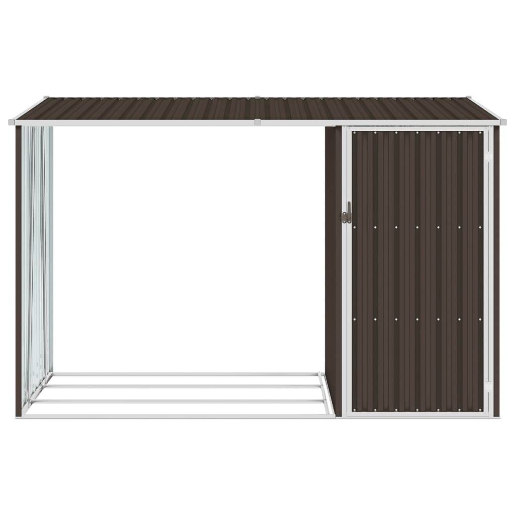 vidaXL Garten Brennholzlager Braun 245x98x159 cm Verzinkter Stahl