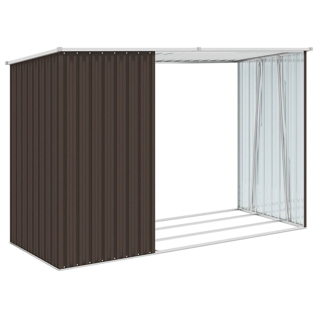 vidaXL Garten Brennholzlager Braun 245x98x159 cm Verzinkter Stahl