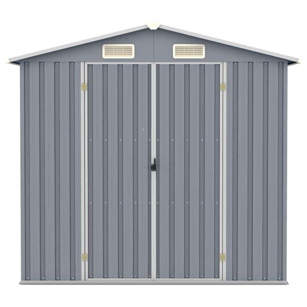 vidaXL Gerätehaus Grau 205x129x183 cm Verzinkter Stahl