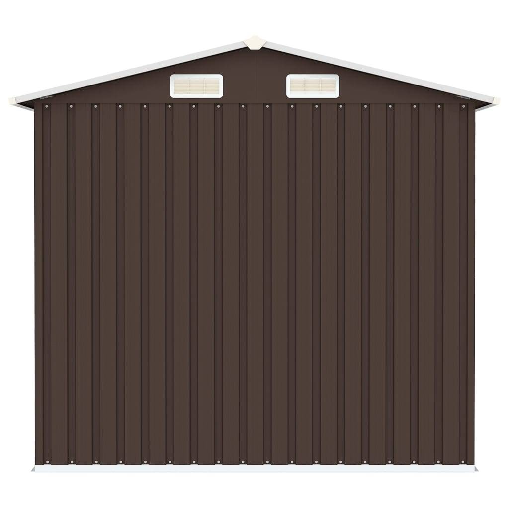 vidaXL Gerätehaus Braun 205x129x183 cm Verzinkter Stahl