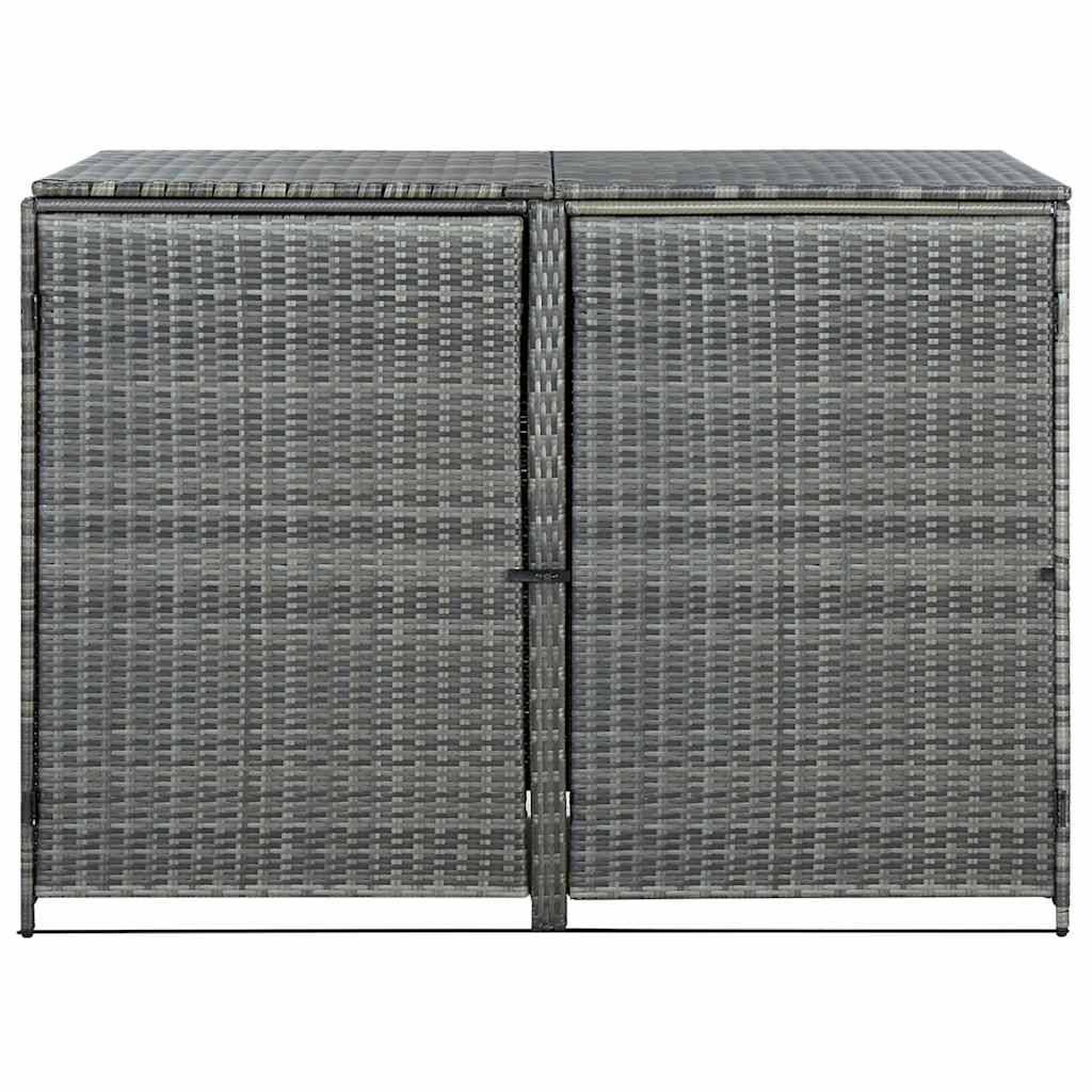 vidaXL Mülltonnenbox für 2 Tonnen Poly Rattan Anthrazit 148×77×111 cm