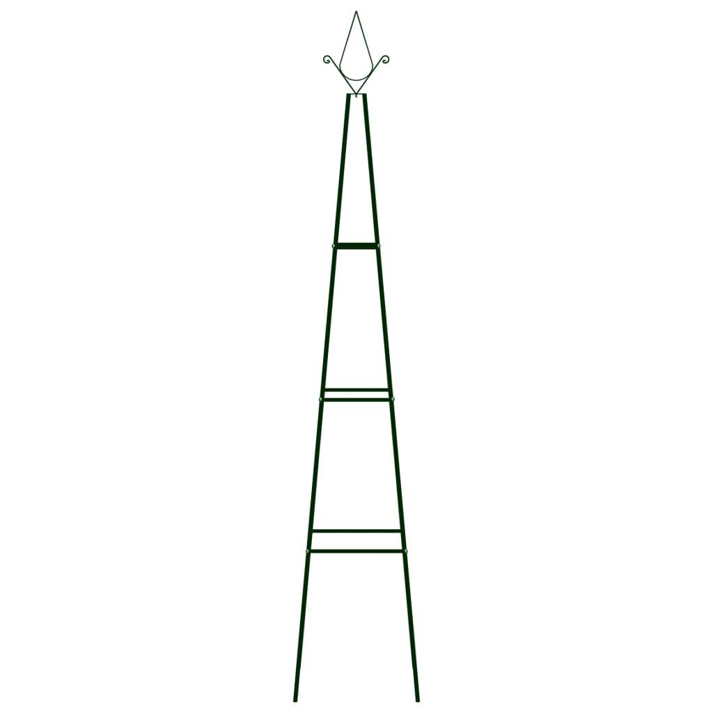 vidaXL Garten-Rankhilfen 2 Stk. Dunkelgrün 35x35x195 cm Eisen