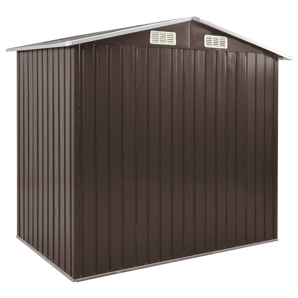 vidaXL Gartenhaus mit Regal Braun 205x130x183 cm Eisen