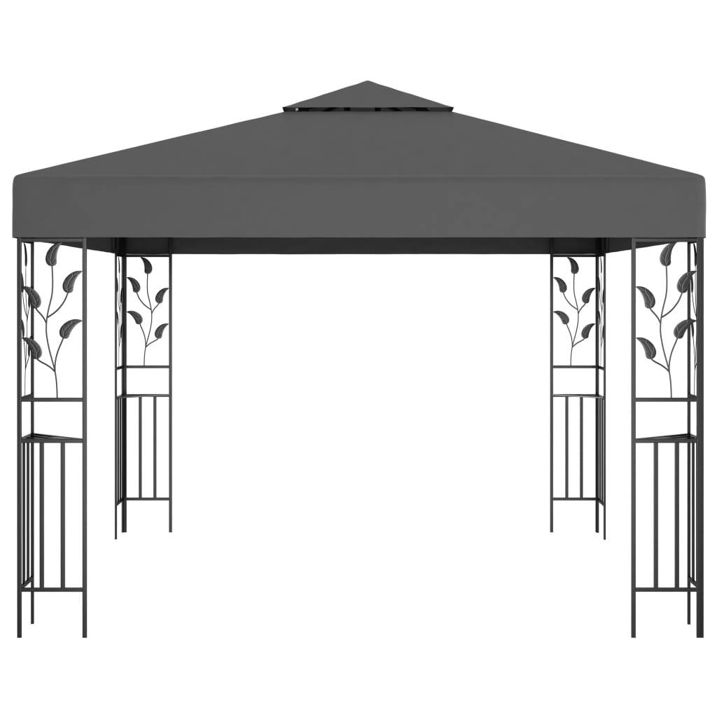 vidaXL Pavillon mit LED-Lichterkette 3x3 m Anthrazit