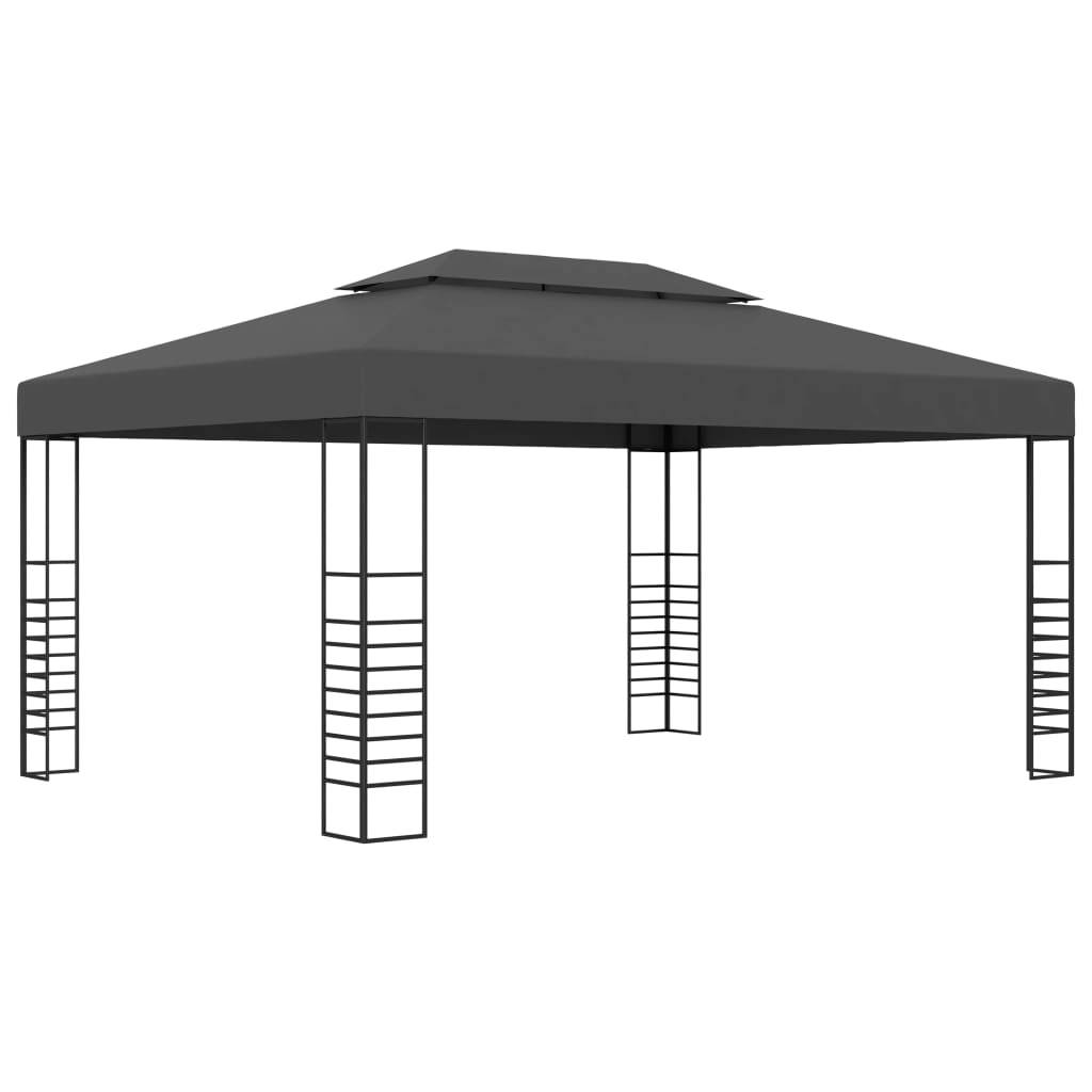 vidaXL Pavillon mit LED-Lichterkette 3x4 m Anthrazit
