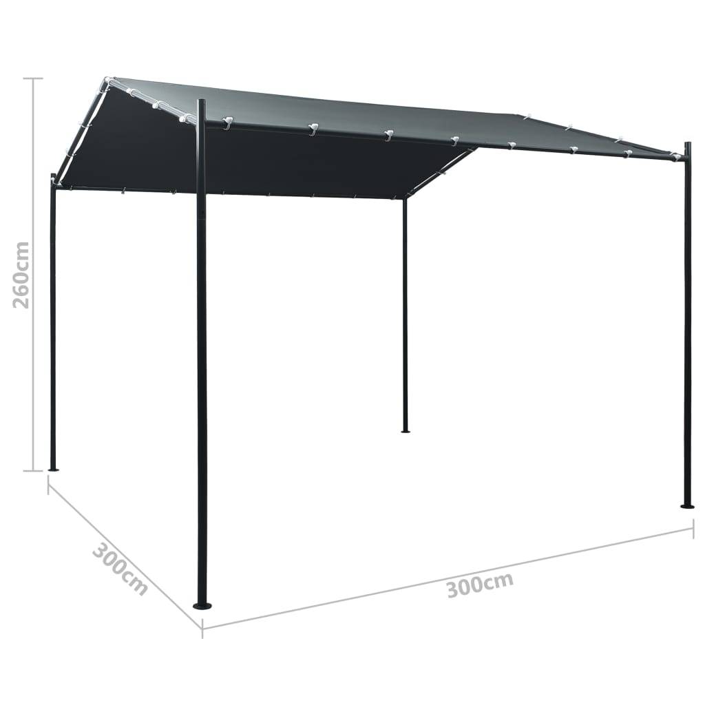 vidaXL Pavilion Partyzelt Überdachung 3x3 m Stahl Anthrazit