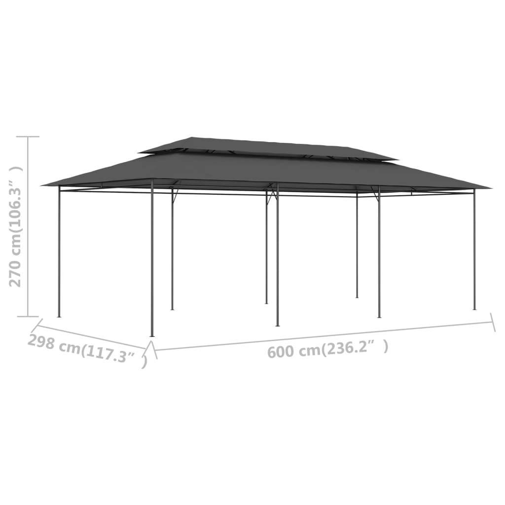 vidaXL Pavillon 600x298x270 cm Anthrazit
