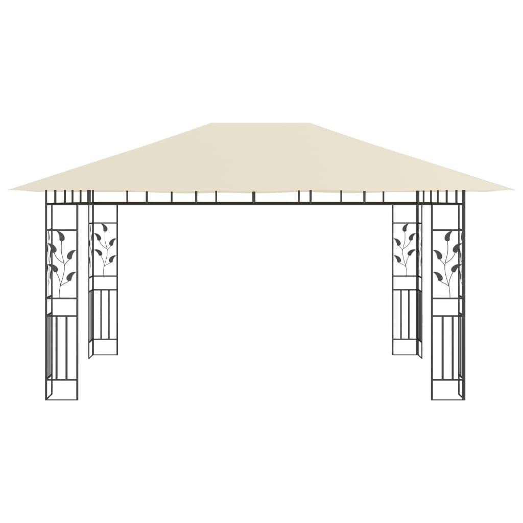 vidaXL Pavillon mit Moskitonetz 4x3x2,73 m Creme 180 g/m²