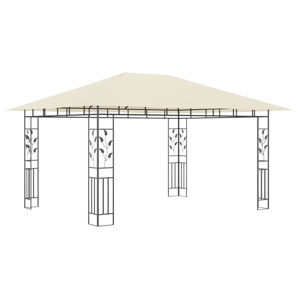 vidaXL Pavillon mit Moskitonetz 4x3x2,73 m Creme 180 g/m²
