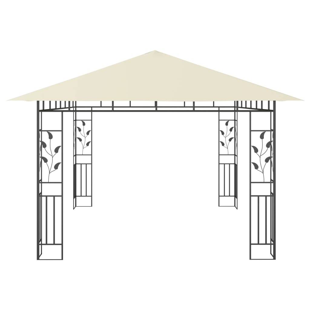 vidaXL Pavillon mit Moskitonetz 4x3x2,73 m Creme 180 g/m²