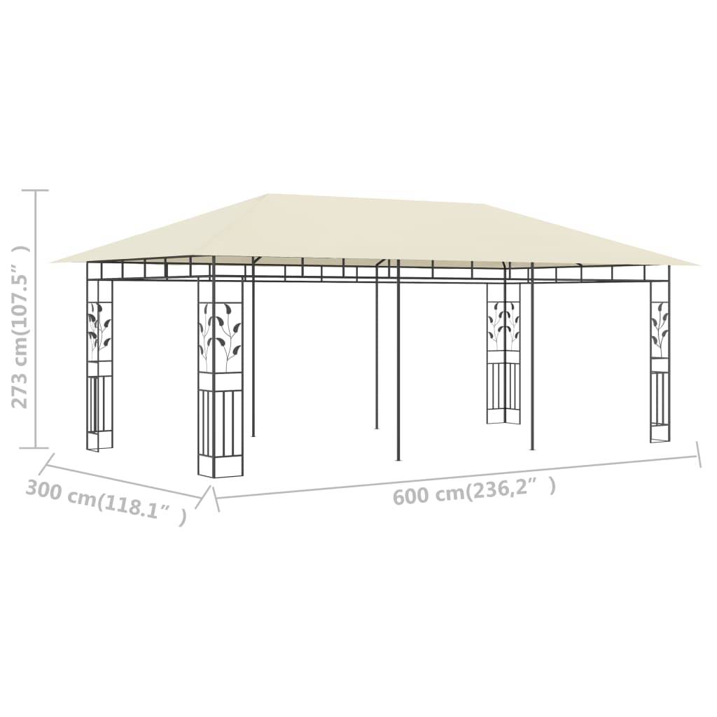 vidaXL Pavillon mit Moskitonetz 6x3x2,73 m Creme