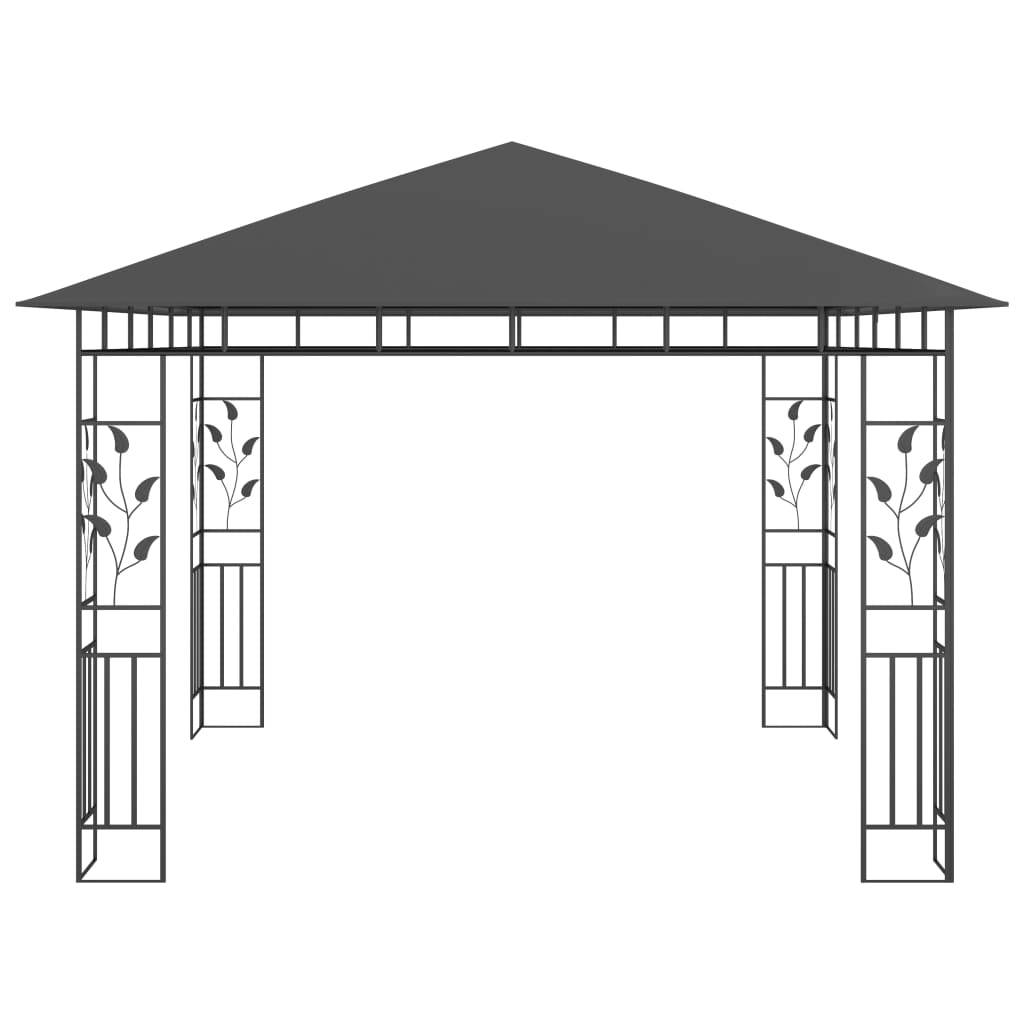 vidaXL Pavillon mit Moskitonetz 3x3x2,73 m Anthrazit 180 g/m²