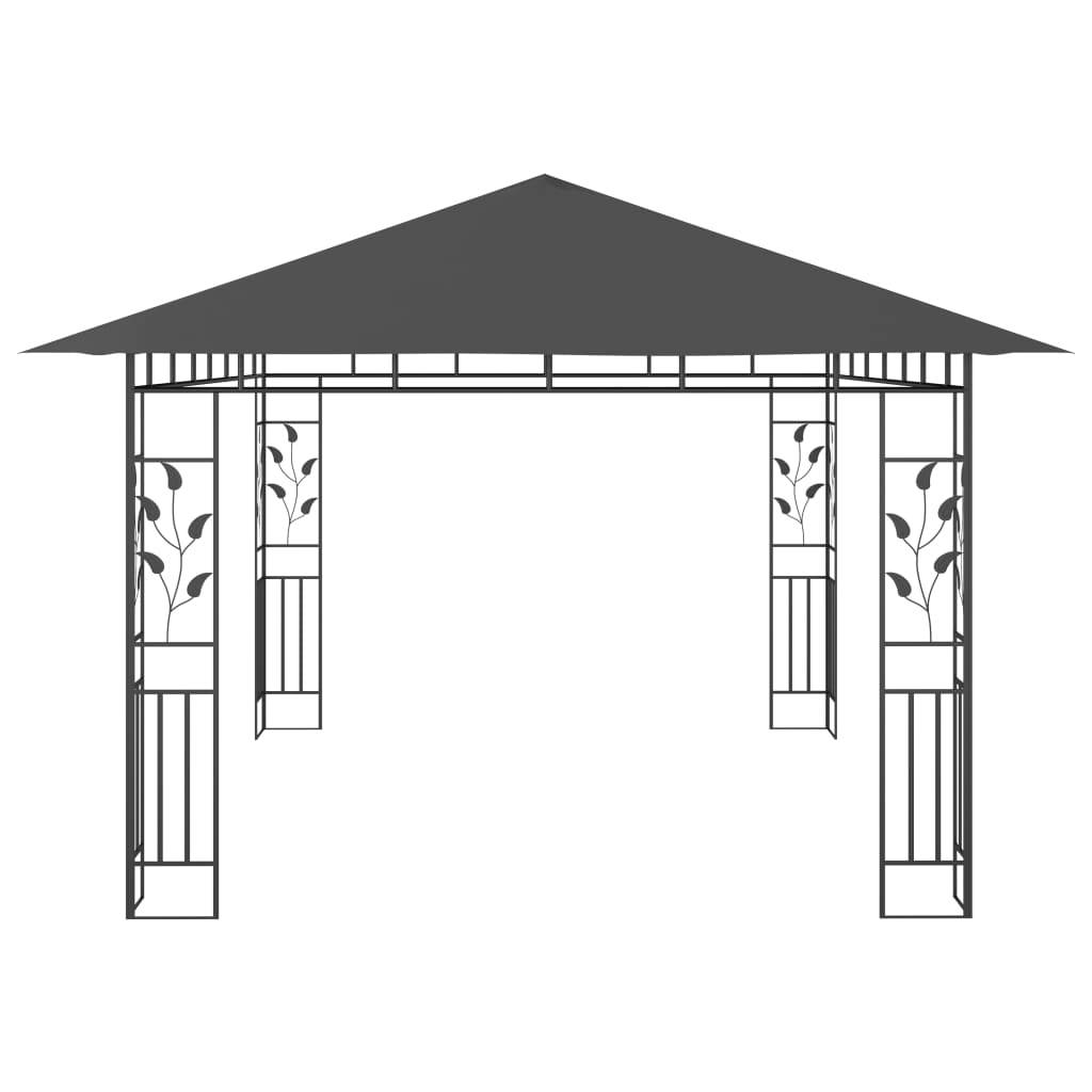 vidaXL Pavillon mit Moskitonetz 4x3x2,73 m Anthrazit 180 g/m²