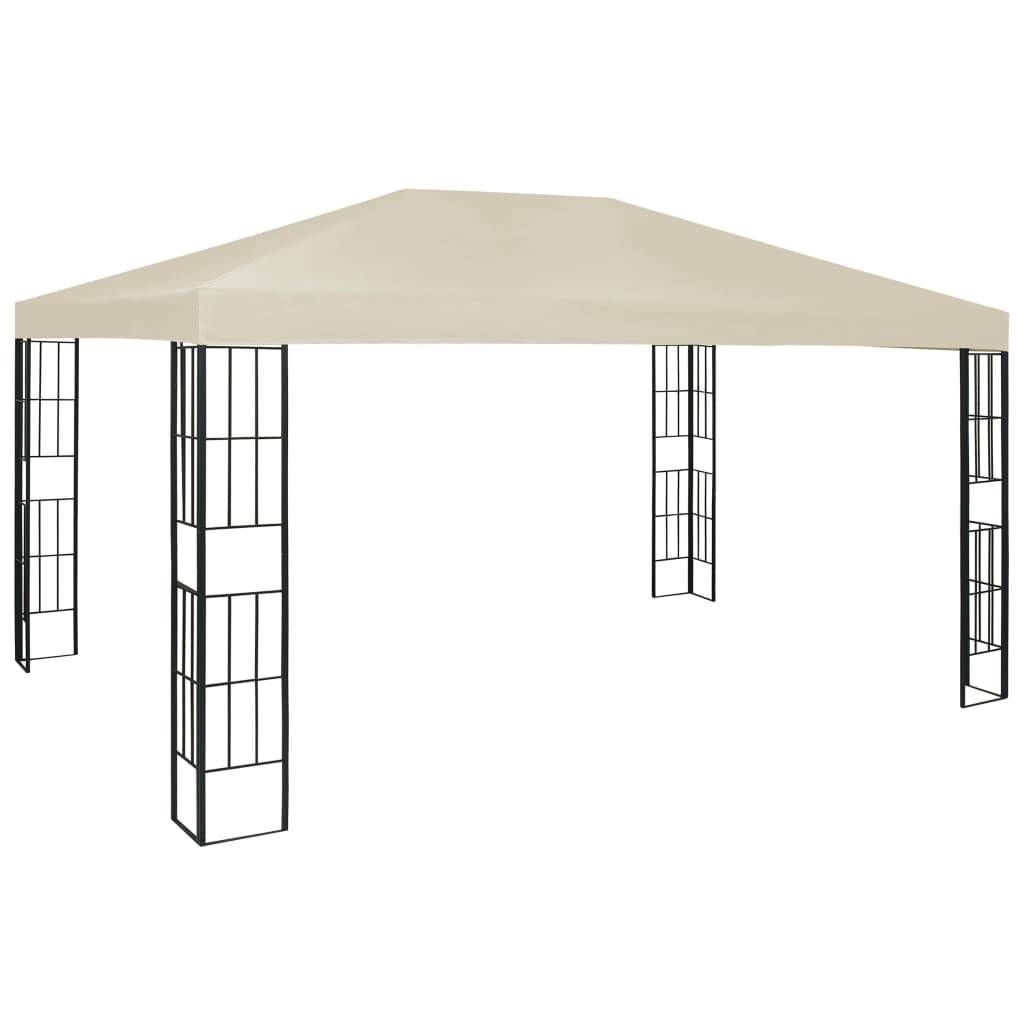 vidaXL Pavillon mit LED-Lichterkette 3x4 m Cremeweiß