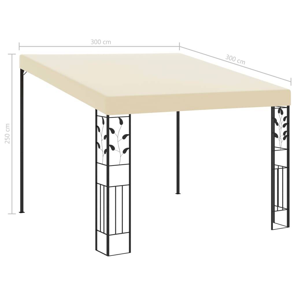 vidaXL Wand-Pavillon 3x3x2,5 m Cremeweiß