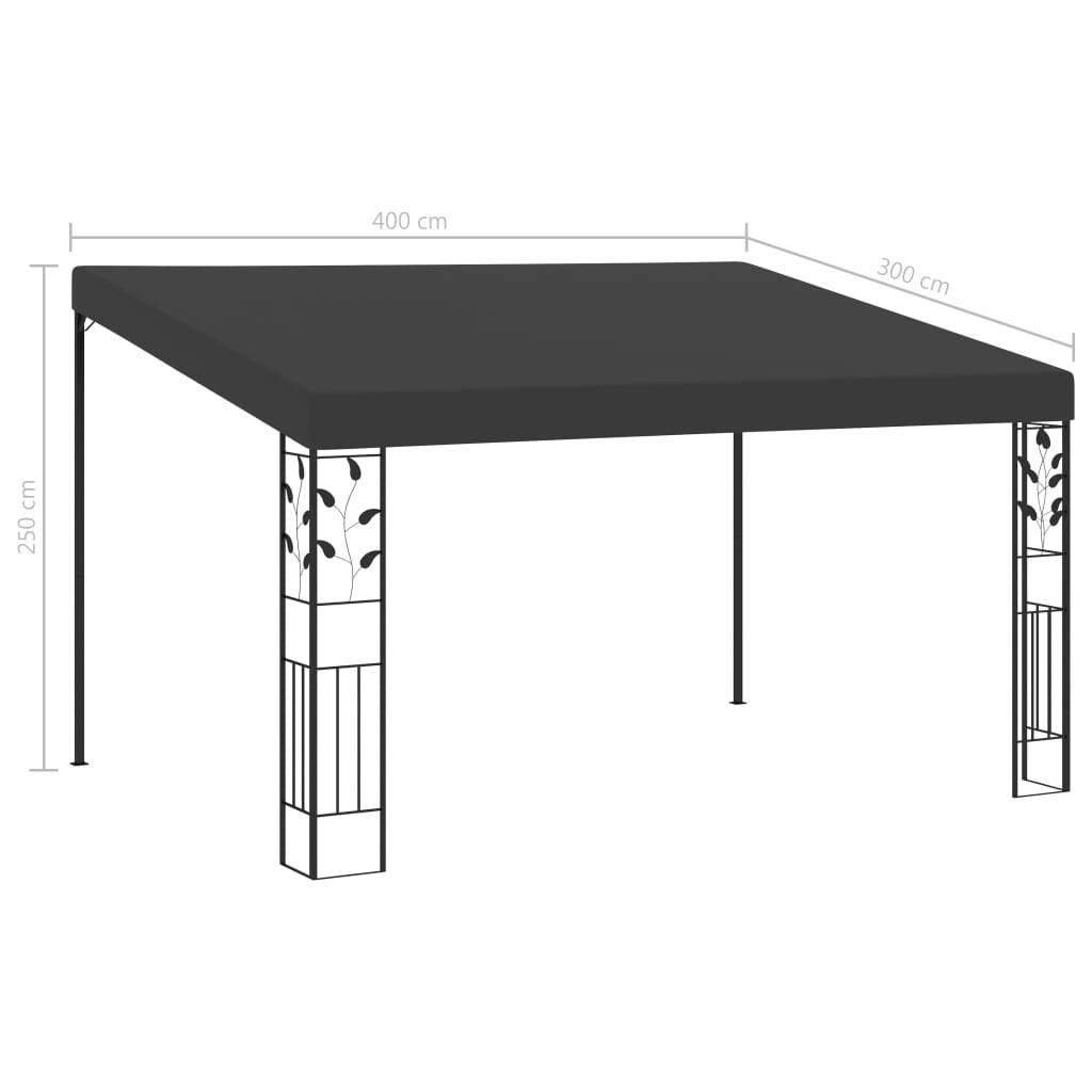 vidaXL Wand-Pavillon 4x3x2,5 m Anthrazit