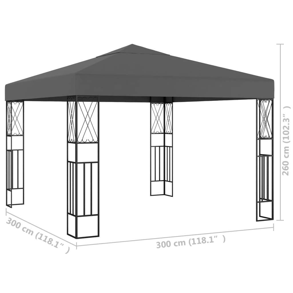 vidaXL Pavillon 3×3 m Anthrazit Stoff