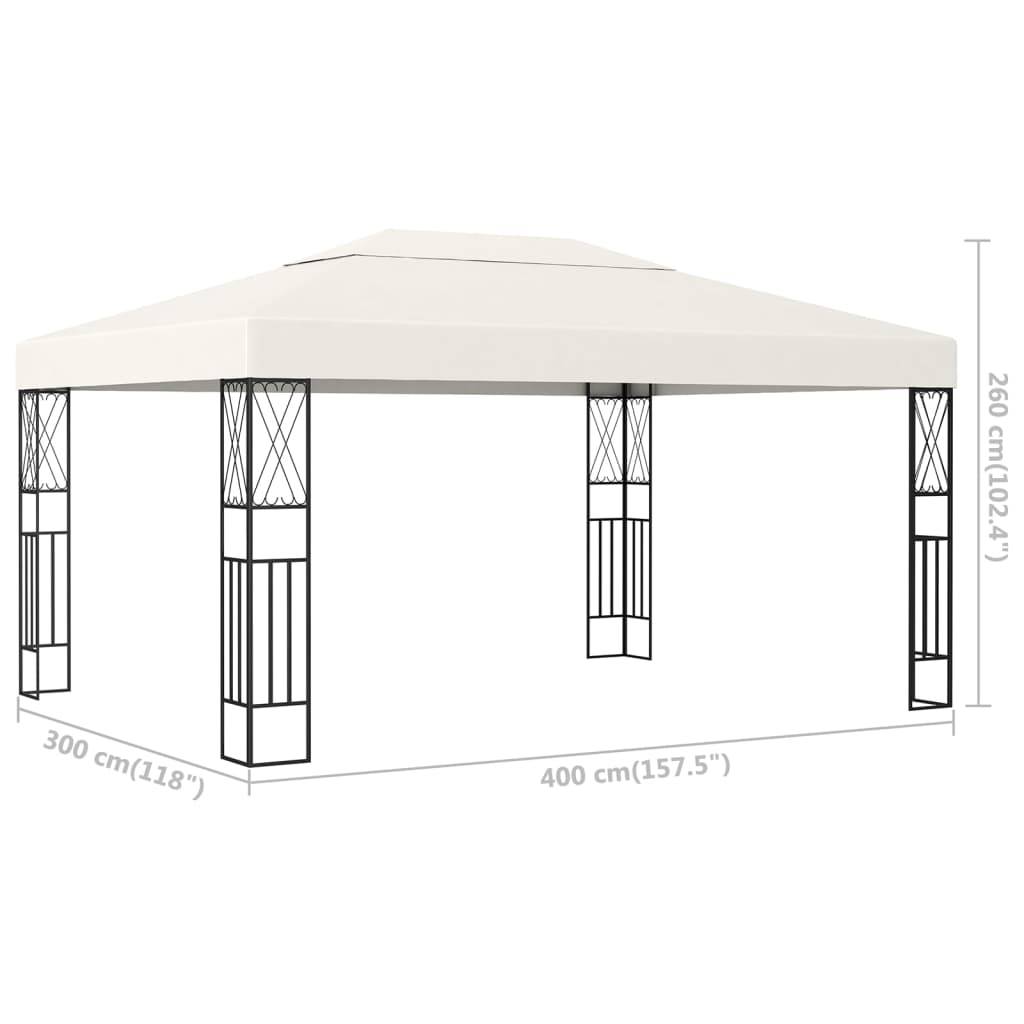 vidaXL Pavillon 3×4 m Creme Stoff
