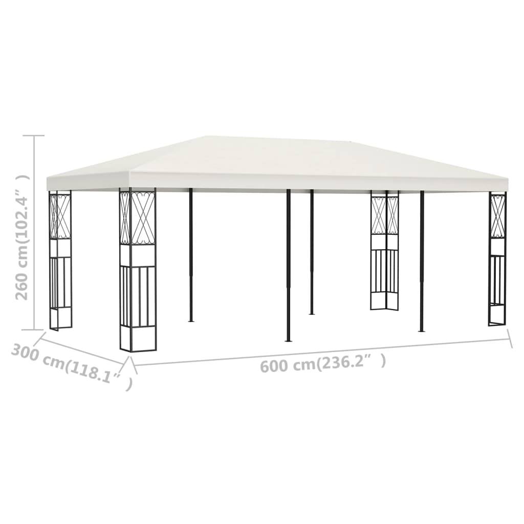 vidaXL Pavillon 3×6 m Creme Stoff