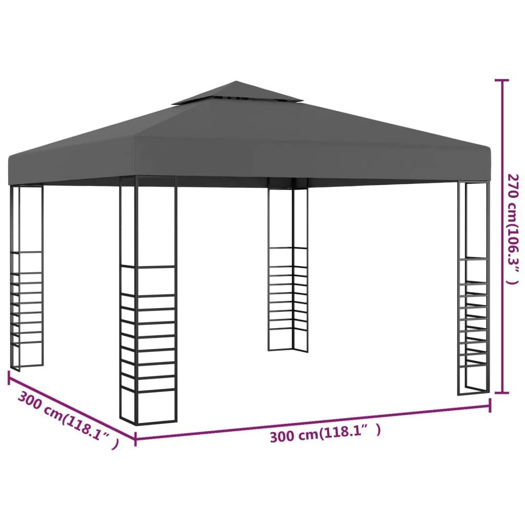 vidaXL Gartenpavillon 3×3 m Anthrazit