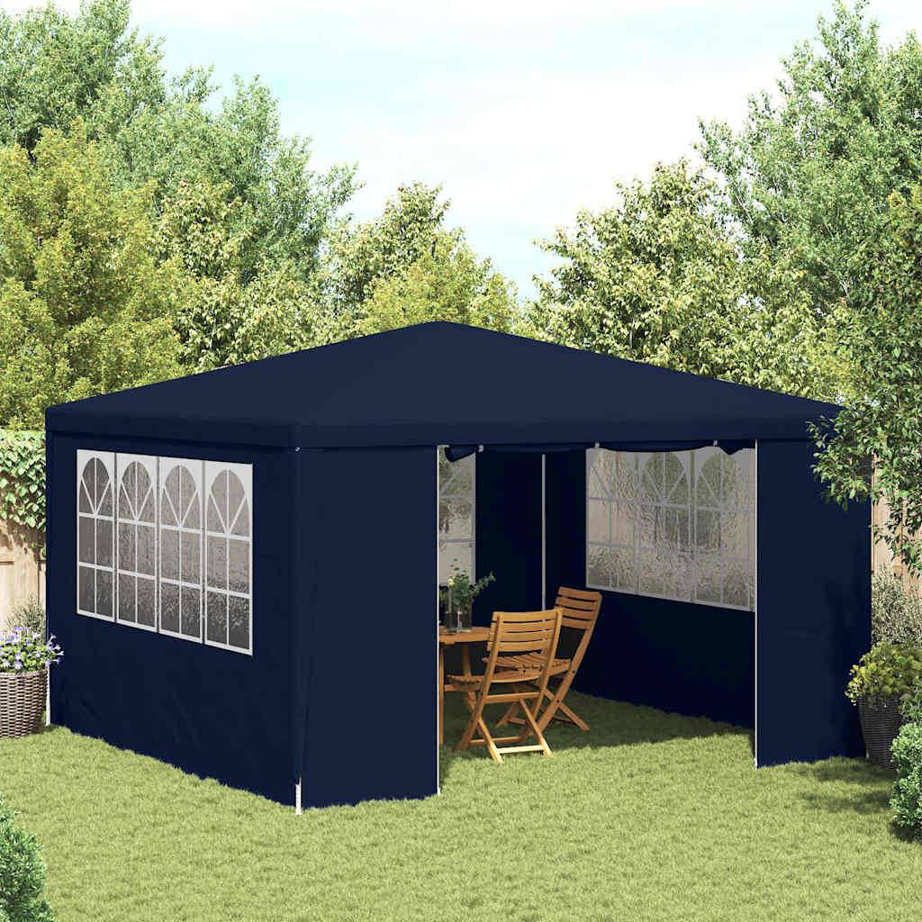 vidaXL Profi-Partyzelt mit Seitenwänden 4×4 m Blau 90 g/m²