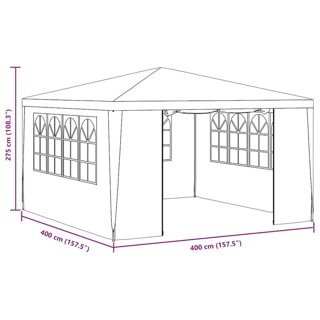 vidaXL Profi-Partyzelt mit Seitenwänden 4×4 m Weiß 90 g/m²