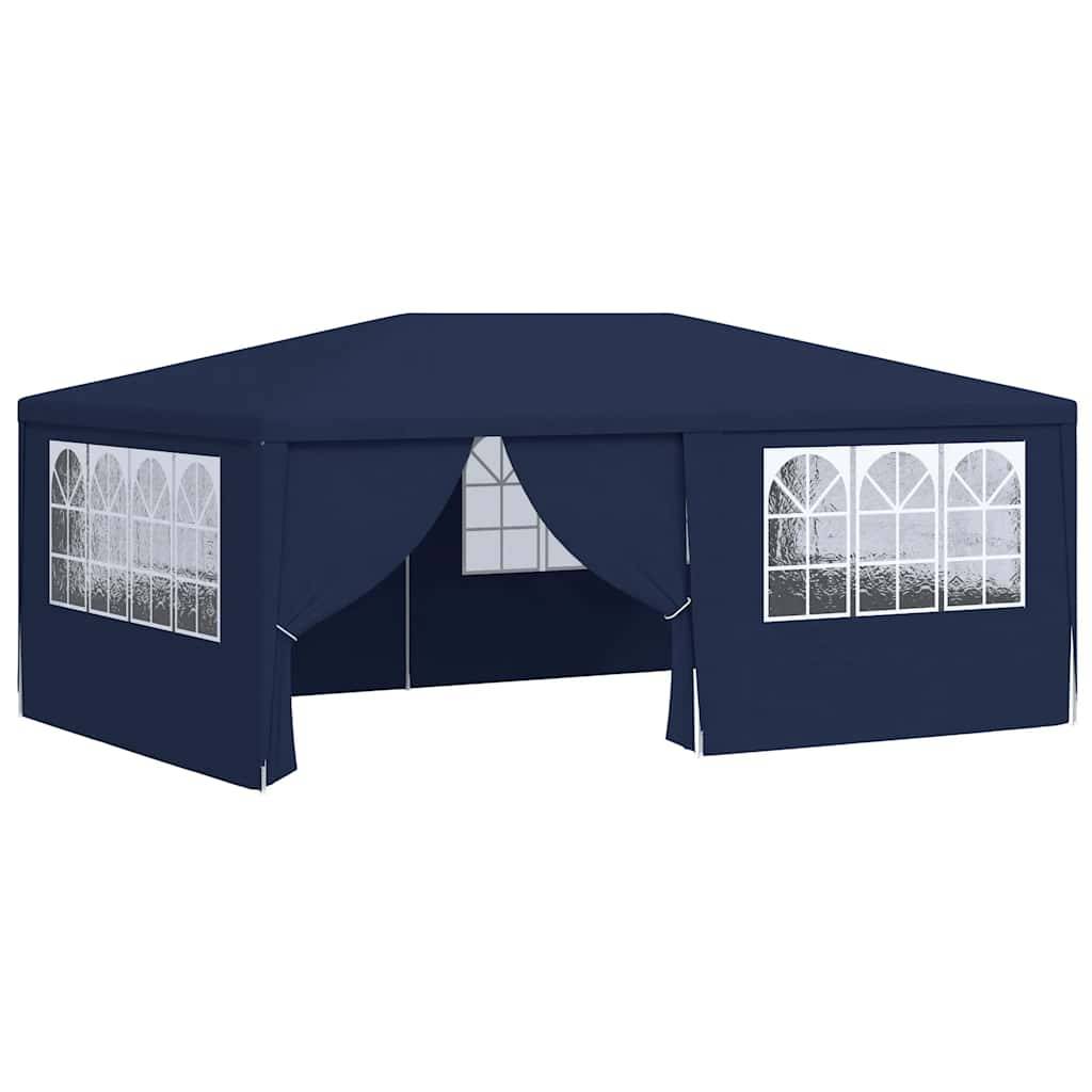 vidaXL Profi-Partyzelt mit Seitenwänden 4×6 m Blau 90 g/m²