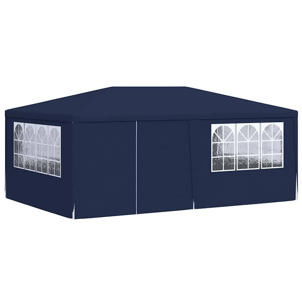 vidaXL Profi-Partyzelt mit Seitenwänden 4×6 m Blau 90 g/m²