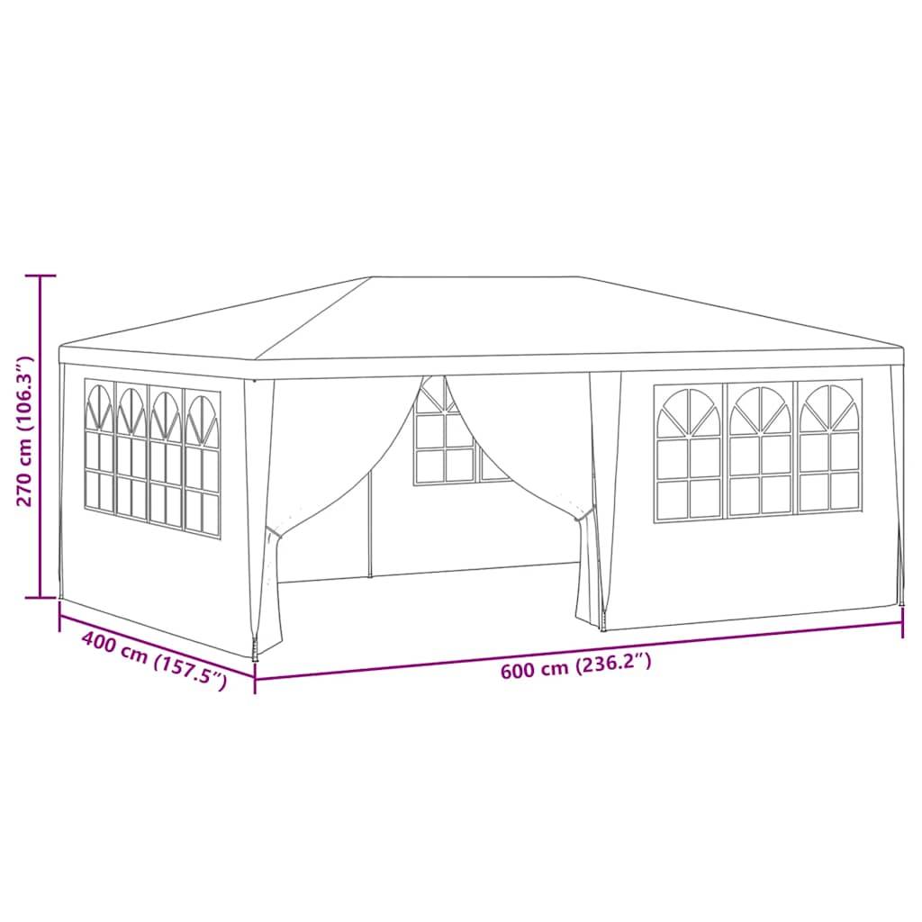 vidaXL Profi-Partyzelt mit Seitenwänden 4×6 m Blau 90 g/m²