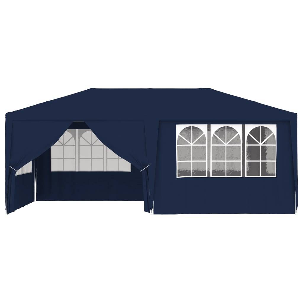 vidaXL Profi-Partyzelt mit Seitenwänden 4×6 m Blau 90 g/m²