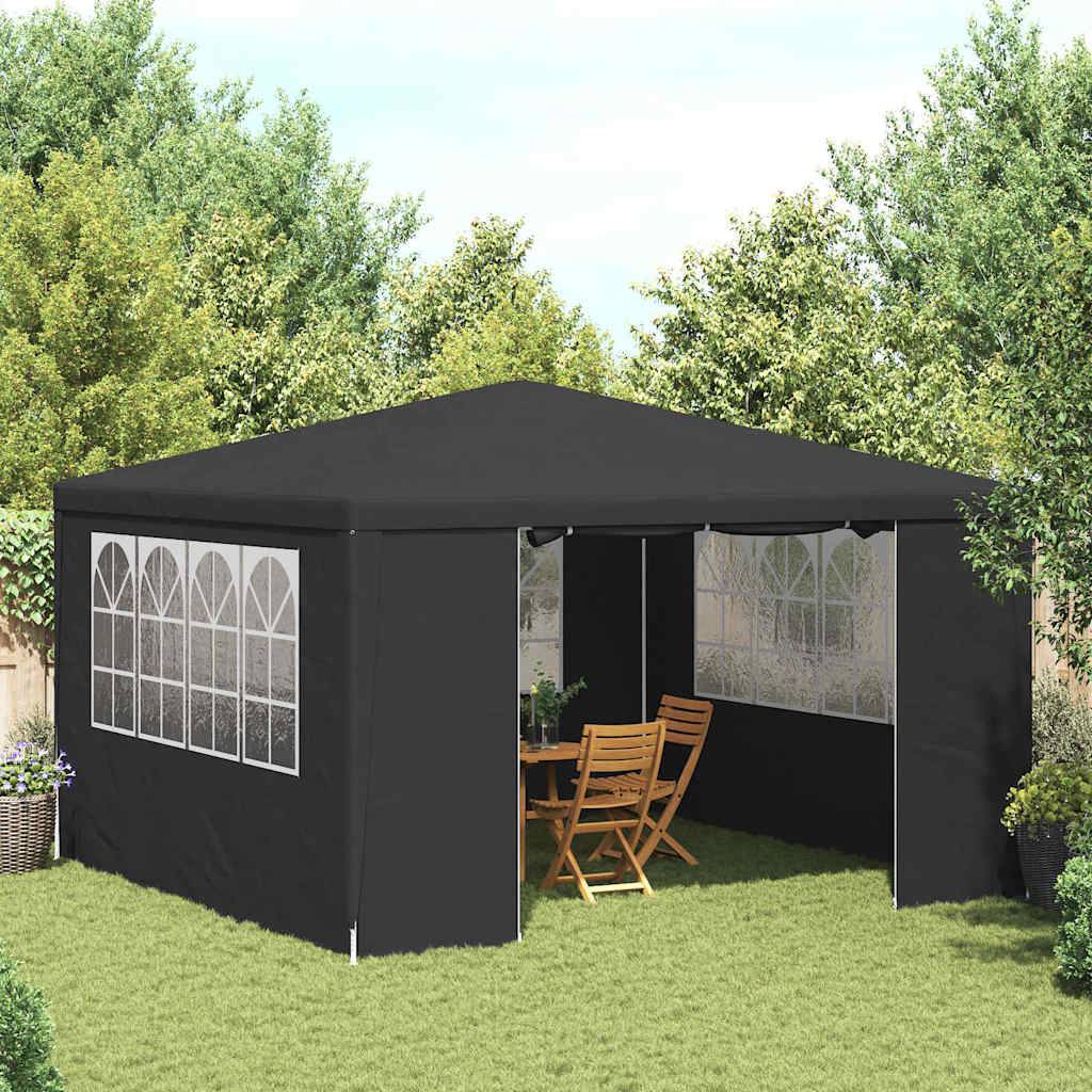 vidaXL Profi-Partyzelt mit Seitenwänden 4×4 m Anthrazit 90 g/m²