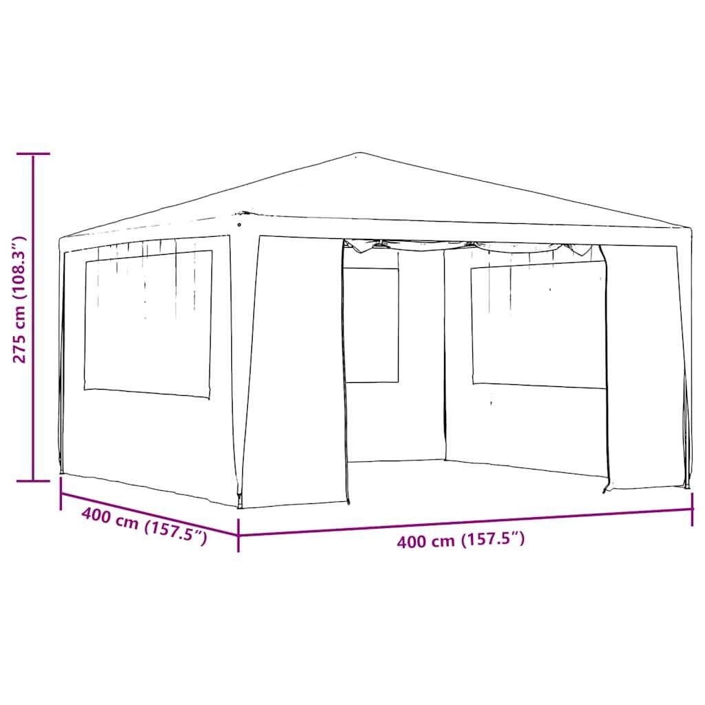 vidaXL Profi-Partyzelt mit Seitenwänden 4×4 m Anthrazit 90 g/m²