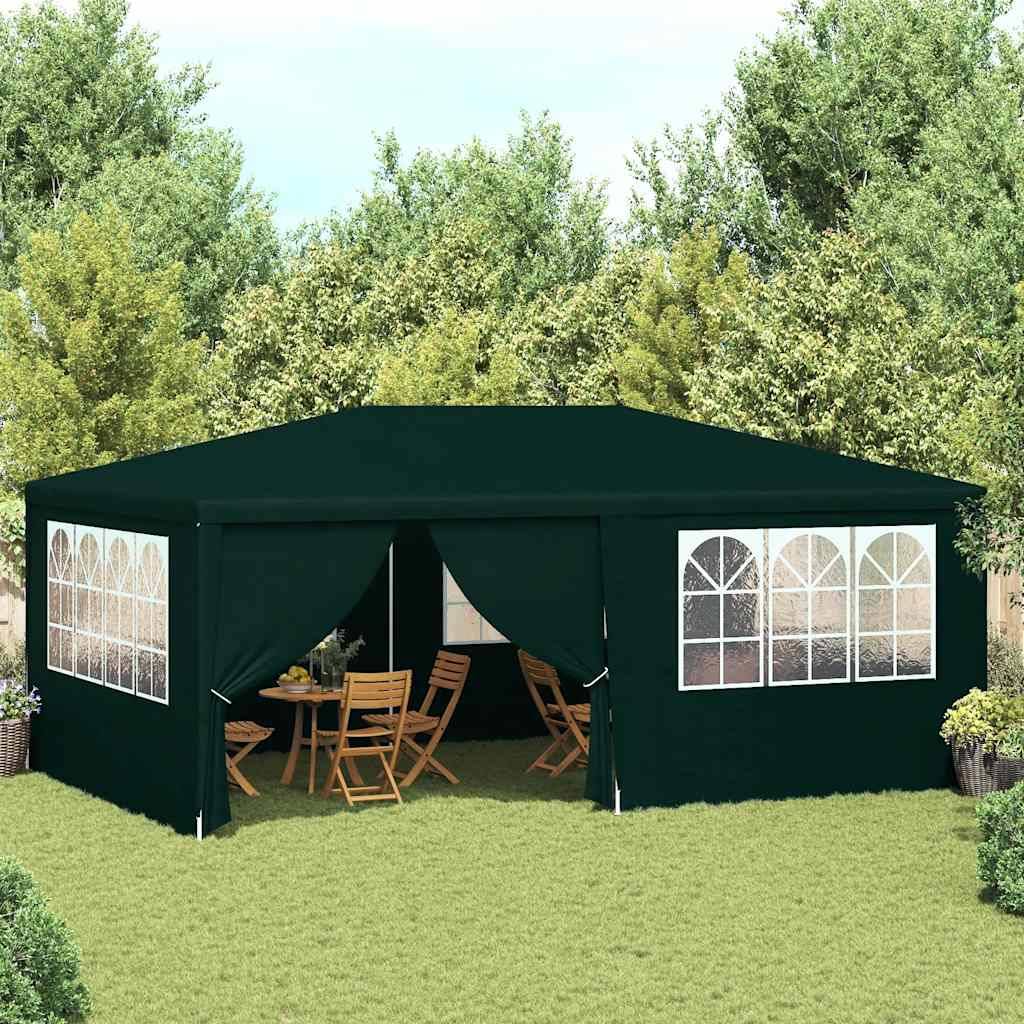 vidaXL Profi-Partyzelt mit Seitenwänden 4×6 m Grün 90 g/m²