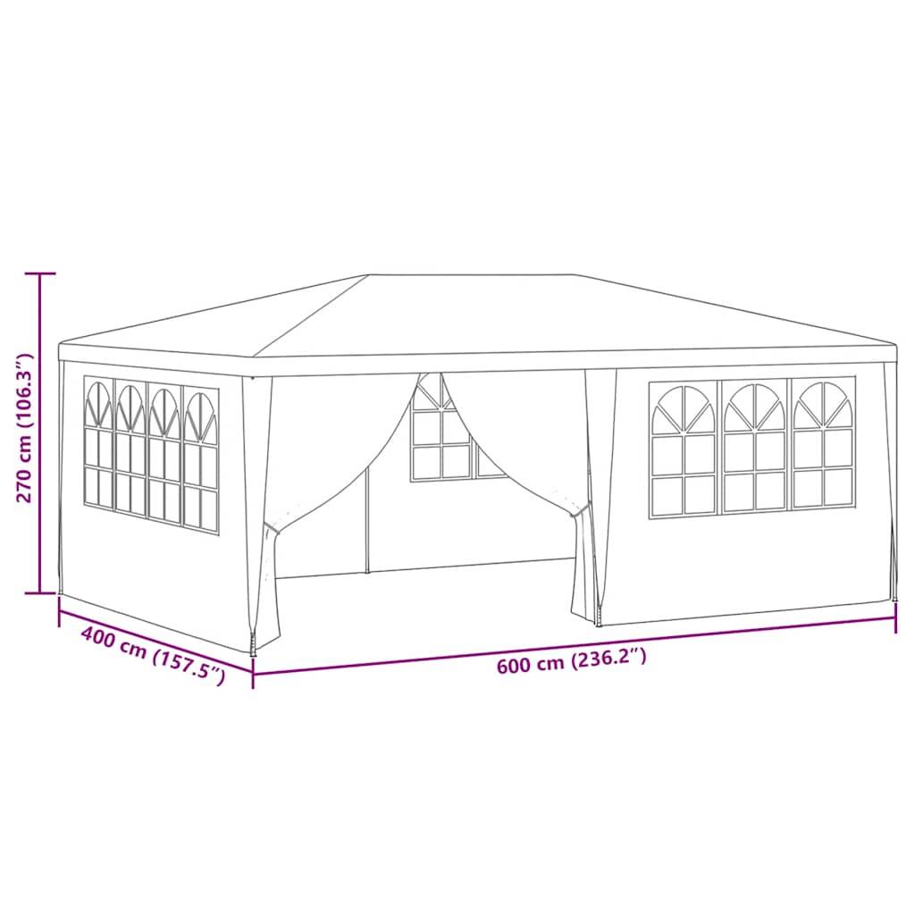 vidaXL Profi-Partyzelt mit Seitenwänden 4×6 m Grün 90 g/m²