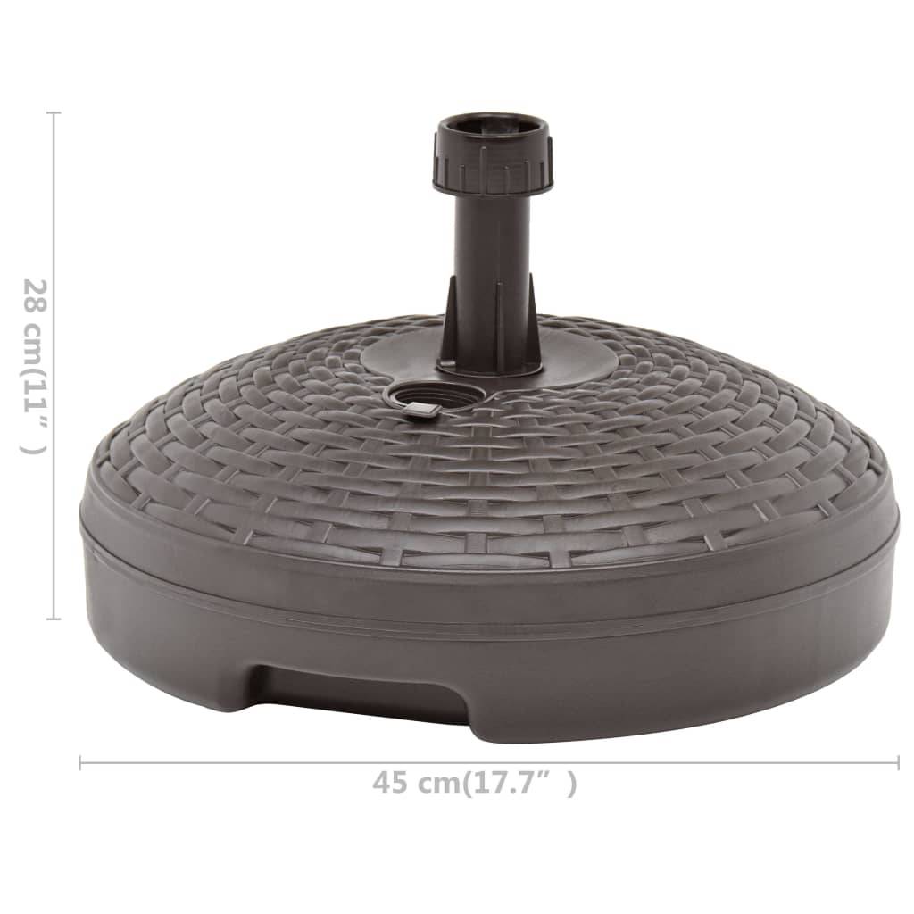 vidaXL Sonnenschirmständer Sand/Wasser 20 L Braun Kunststoff Rattan