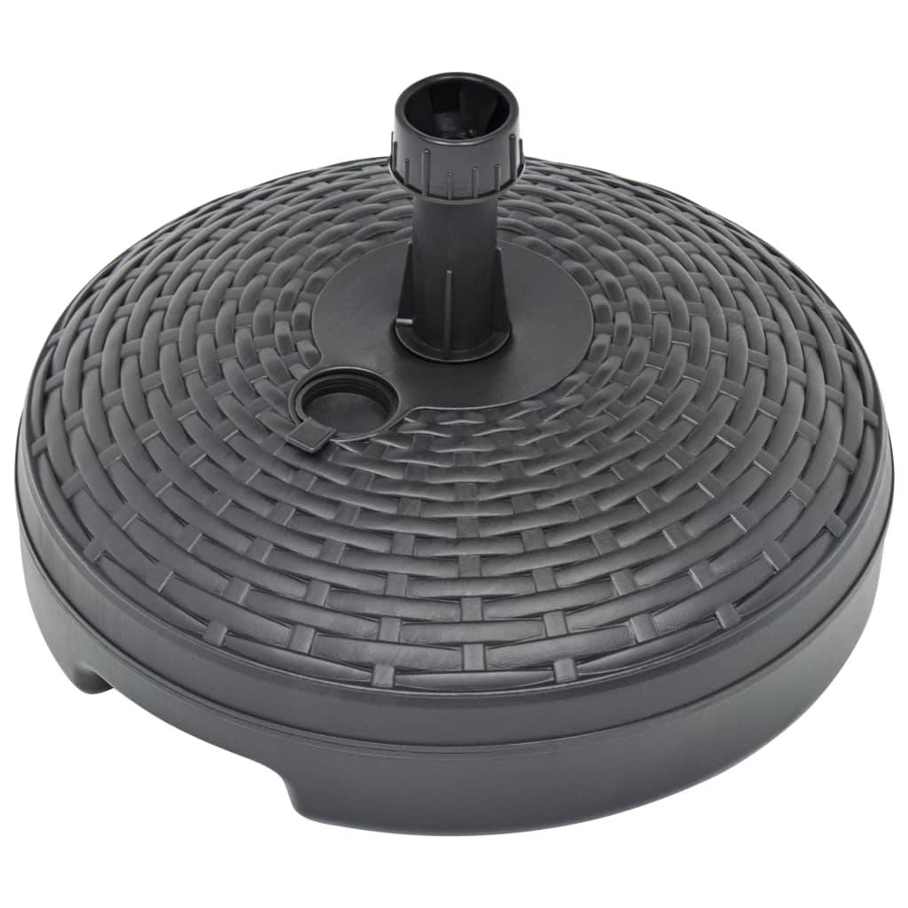 vidaXL Sonnenschirmständer Sand/Wasser 20L Anthrazit Kunststoff Rattan
